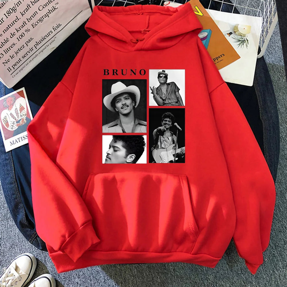 Bruno Grain-Sweat-shirt à capuche vintage unisexe, pull classique, vêtements pour hommes et femmes, Funk Soul Music Merch