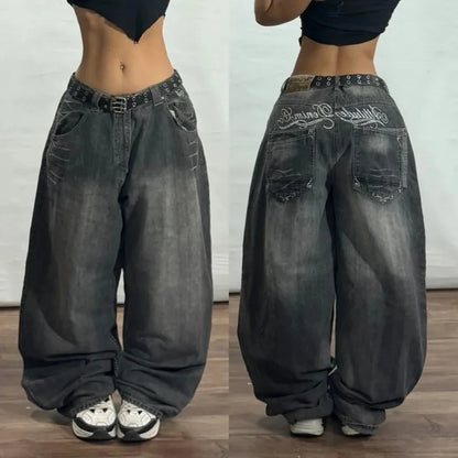 Tendances de la mode américaine Joker outillage poche Baggy jean femme rue Y2K nouveau Hip Hop surdimensionné pantalon à jambes larges unisexe jean