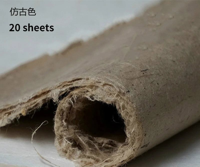 Yaozhai papier de coton fait à la main papier de mûrier rétro papier brut Xuan peinture à moitié mûre papier de calligraphie Yunlong Fiber papier de riz