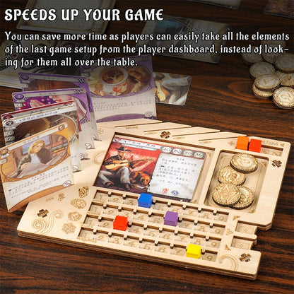 Tableau de bord d'enquêteur, ensemble de 2 panneaux d'organisation de joueurs, accessoires de jeu découpés au Laser en bois pour Arkham Horror LCG