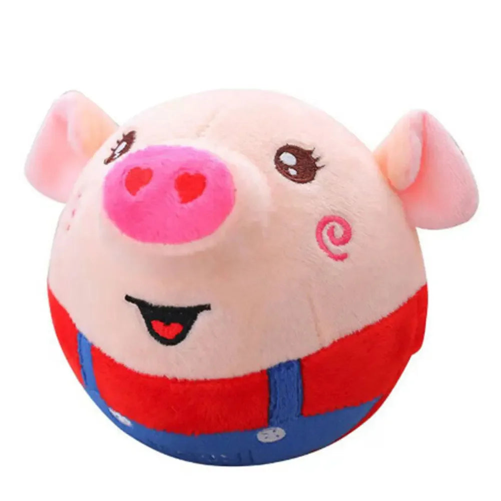 Jouet en peluche cochon de dessin animé pour animaux de compagnie, jouet lavable parlant et mobile pour chien, balles rebondissantes pour chiens et chats
