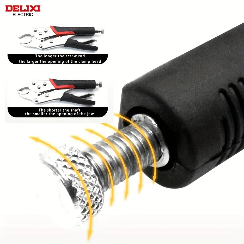 DELIXI – pince de verrouillage électrique de 5/6/7 pouces, pince de verrouillage à mâchoire incurvée, pince droite à Long nez, outils de soudage multifonctions