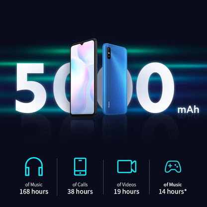 Original Xiaomi Redmi 9A/10A micrologiciel mondial  4GB + 64GB/128GB débloqué Xiaomi téléphone intelligent étui gratuit Film de verre cellulaire