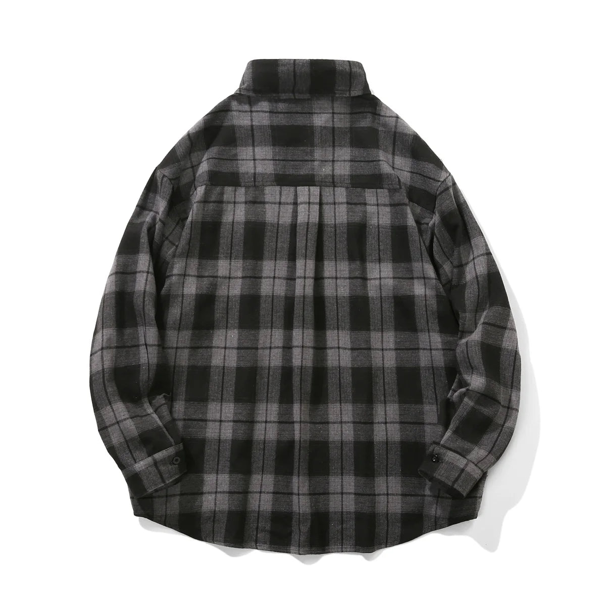 Chemise à carreaux vintage pour hommes, surchemise à manches longues, vêtements d'extérieur respirants, chemisier décontracté pour hommes, poche unique, boutons