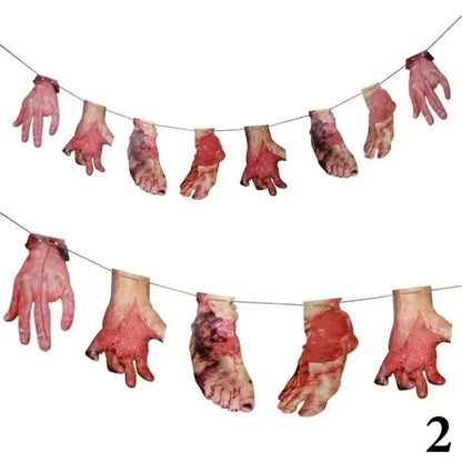 Guirxiété de fanions pour maison hantée, décoration murale de vacances, fête d'horreur amusante