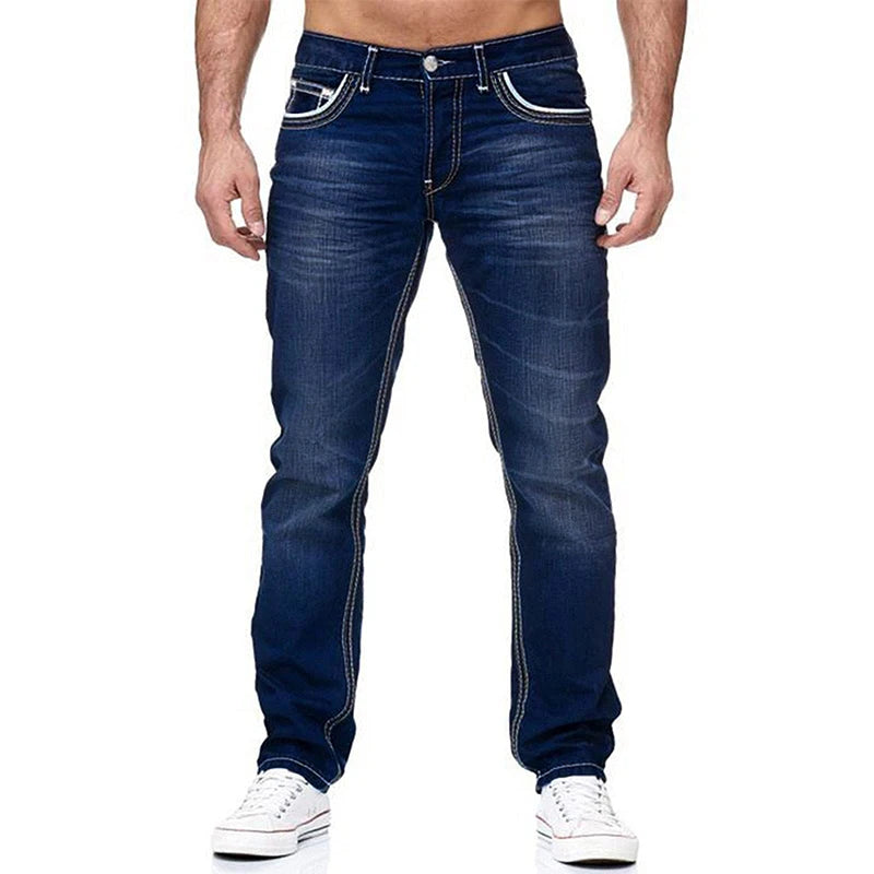 Jean Délavé pour Homme, Vêtement de Loisirs, de Haute Qualité, à la Mode, pour le Printemps et l'Automne, en Europe et aux États-Unis