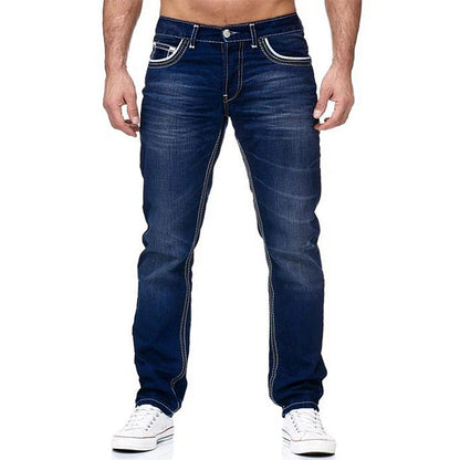 Jean Délavé pour Homme, Vêtement de Loisirs, de Haute Qualité, à la Mode, pour le Printemps et l'Automne, en Europe et aux États-Unis