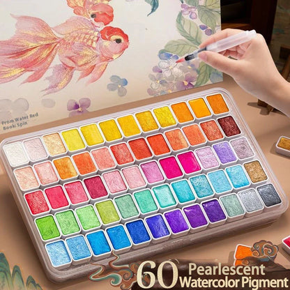 Ensemble de peinture d'interconnexion solide nacré, pigments d'interconnexion scintillants pour le dessin, la peinture, l'écriture, l'art, les fournitures scolaires, 12-60 couleurs