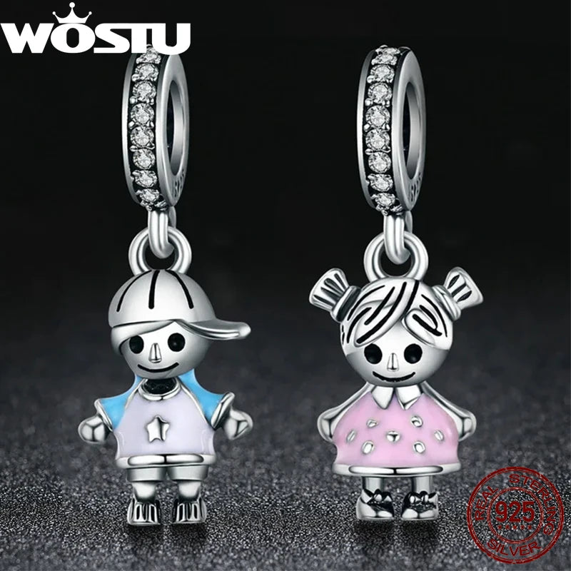WOSTU 100% 925 argent Sterling balancent breloque maman papillon capteur de rêves perles ajustement Original bracelet à bricoler soi-même