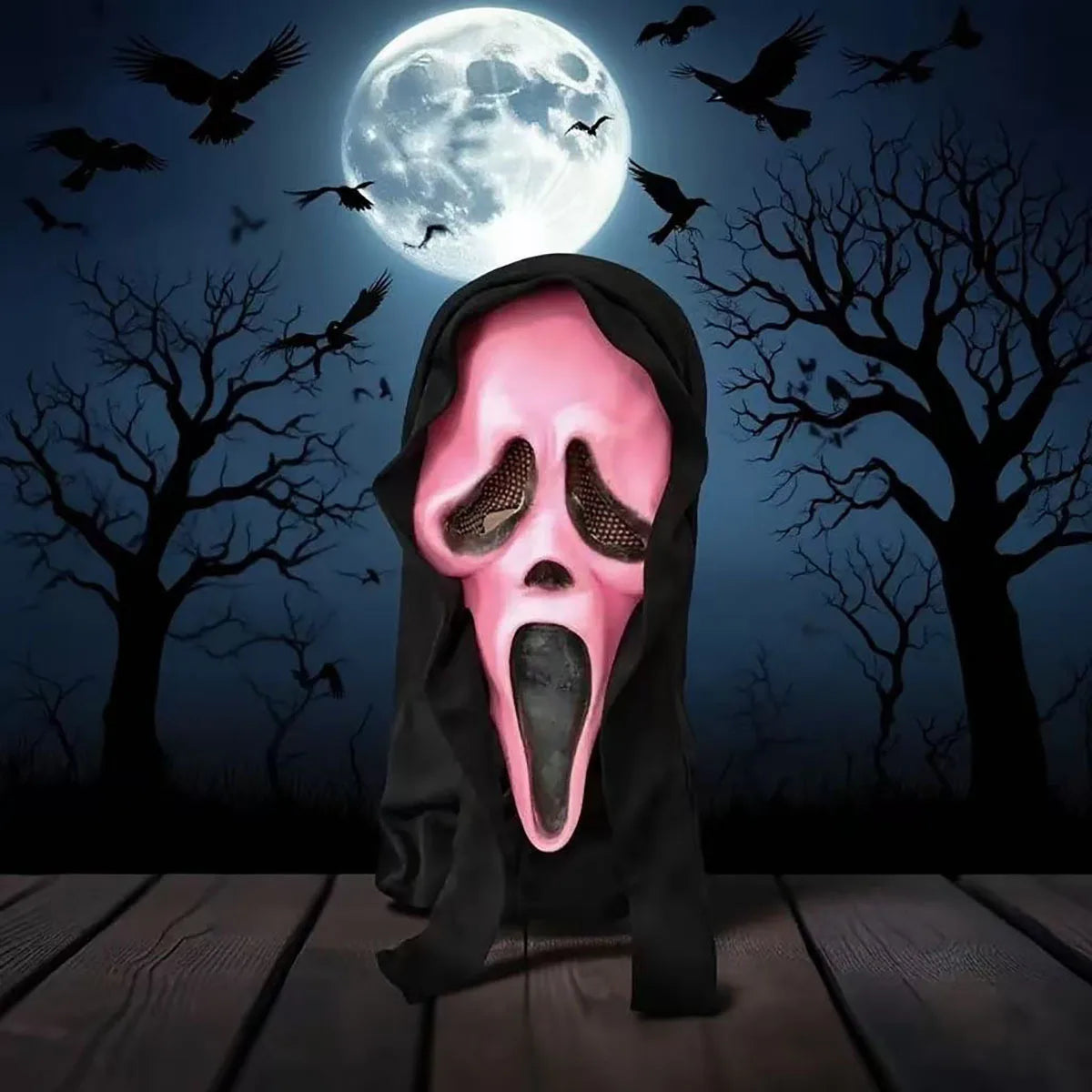 Horreur de cosplay d'Halloween, masque de grimace drôle, couvre-chef effrayant, accessoires de danse pour adultes, jeu de rôle en latex NPC