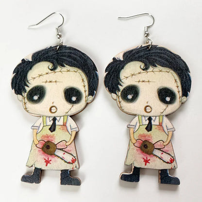 Boucles d'oreilles en acrylique JeTassel pour femmes, flammes européennes, gouttes, coeur, crâne, lame de chat, bijoux punk, gels de poisson, étoile