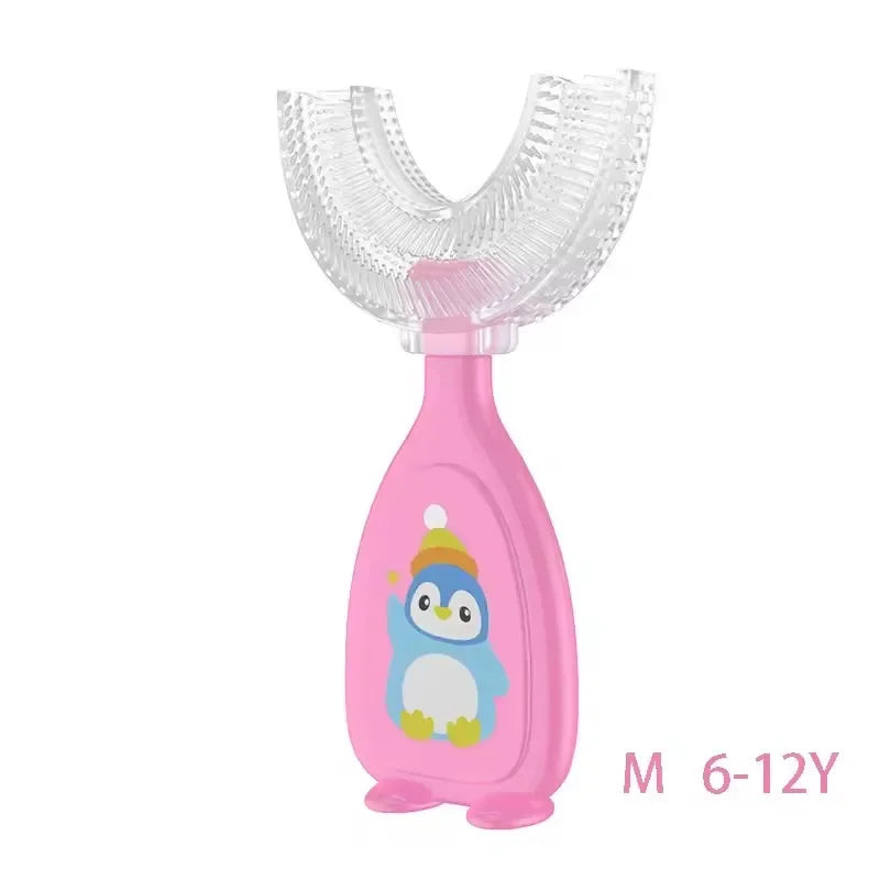 Brosse à Dents en Forme de U pour Enfant, en Silicone Souple, Résistante à 360, Soins Buccaux, Livres de Santé