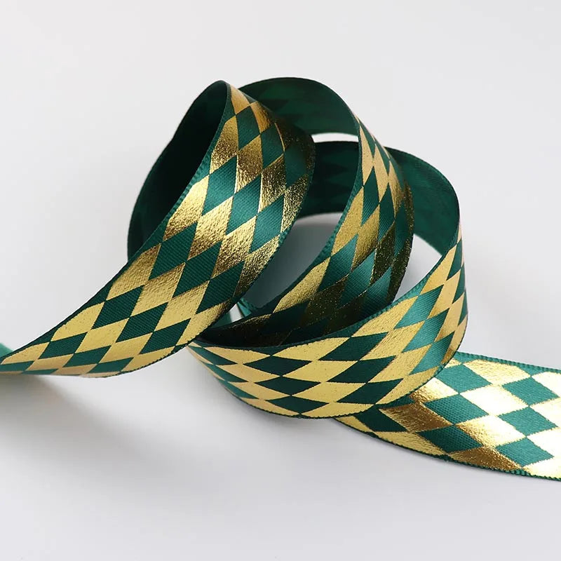 Ruban bronzant pour emballage de fleurs, accessoires de nœuds de cheveux bricolage, décoration de mariage et de Noël, cadeau de ruban, 5 mètres, 25mm