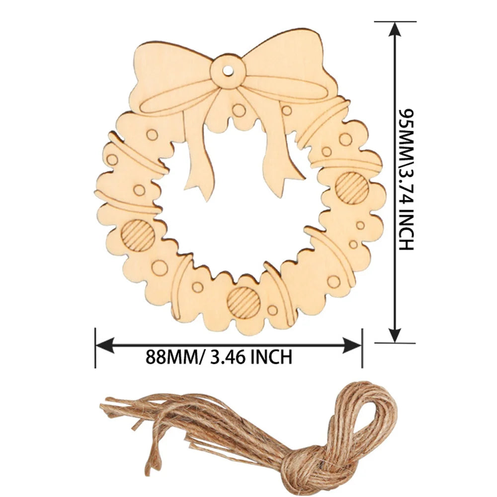 Ornements de confrontation d'arbre de Noël multi-styles, découpes artisanales en bois vierges pour la décoration d'intérieur de bricolage