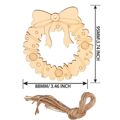 Ornements de confrontation d'arbre de Noël multi-styles, découpes artisanales en bois vierges pour la décoration d'intérieur de bricolage
