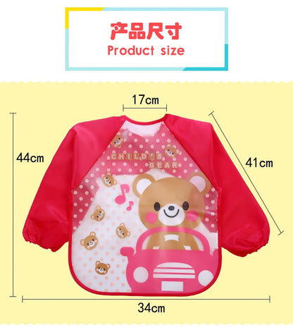 Bavoirs imperméables à manches longues pour bébé, mignon, tablier d'alimentation pour enfants, bavoir, peinture de rots, dessin, vêtements doux pour tout-petits, Bandana