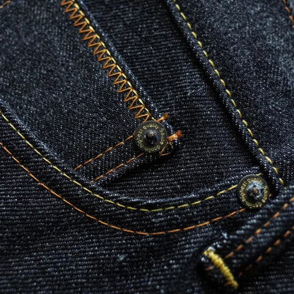 SAUCE ORIGIN 1A915-AG jean homme lisière Denim jean pour homme bouton argenté coupe conique fait à la main 15 Oz