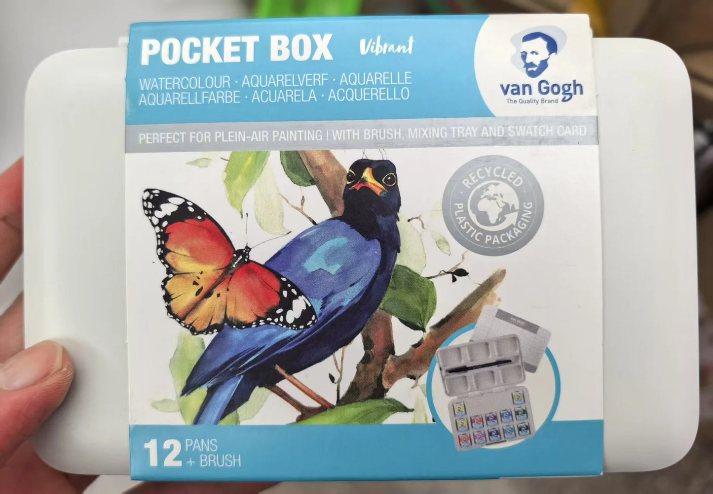 Van Gogh – ensemble de peintures à l'aquarelle, série de couleurs métalliques roses et violettes, fournitures d'art, fournitures scolaires