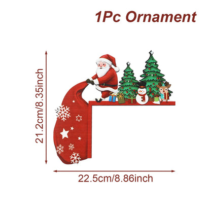Cadre de porte en bois bonhomme en pain d'épice de noël, décoration de joyeux noël pour la maison, ornement de noël 2025, nouvel an 2026