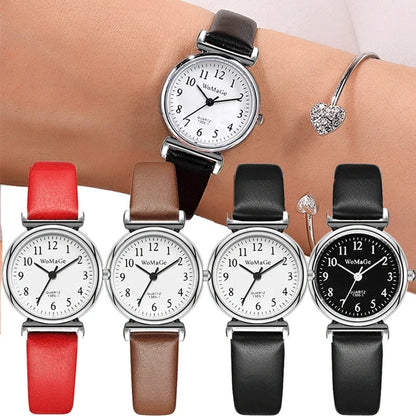 Femmes montres Vintage petit cadran montre bracelet en cuir doux décontracté dames Quartz horloge montres
