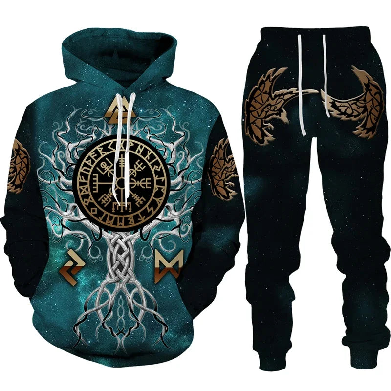 Ensemble sweat à capuche pour hommes, imprimé en 3D, survêtement/pantalon, pull à manches longues, Punk, vêtements de sport décontractés, surdimensionnés, de haute qualité, automne hiver