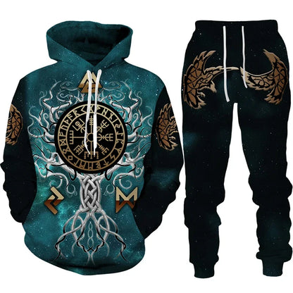 Ensemble sweat à capuche pour hommes, imprimé en 3D, survêtement/pantalon, pull à manches longues, Punk, vêtements de sport décontractés, surdimensionnés, de haute qualité, automne hiver