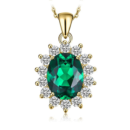 JewelryPalace – collier avec pendentif , en argent Sterling 925, création d'un saphir bleu, rubis, imitation émeraude, sans chaîne