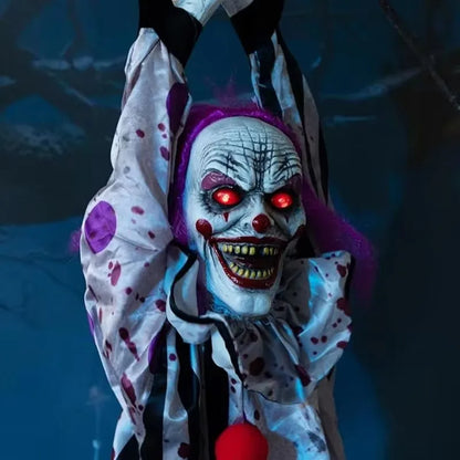 Accessoires de décoration d'horreur pour maison hantée, fantôme électrique, clown à commande vocale, Halloween