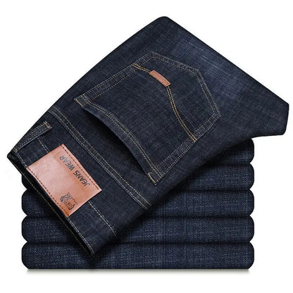 Été élastique hommes jean mode gris confortable affaires droite Stretch coton décontracté Denim pantalon marque mâle mince pantalon