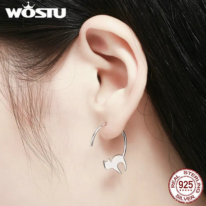 WOSTU – boucles d'oreilles en argent Sterling 100% pour femme, bijou en argent S925, cadeau idéal, référence FIE073