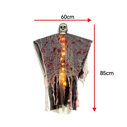 Fantômes de crâne d'halloween suspendus, décoration de maison hantée d'horreur, accessoires lumineux pour intérieur et extérieur, accessoire de scène de fête de pâques