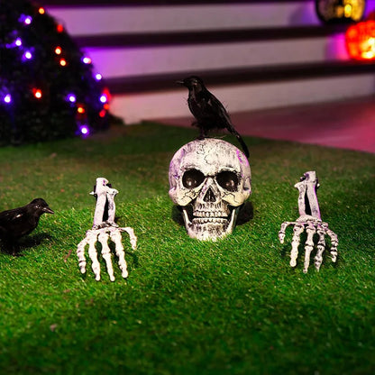 Simulation de décoration d'halloween, squelette d'os de main, insertion de bras fantôme, accessoires de jardin extérieur, décorations d'horreur d'halloween