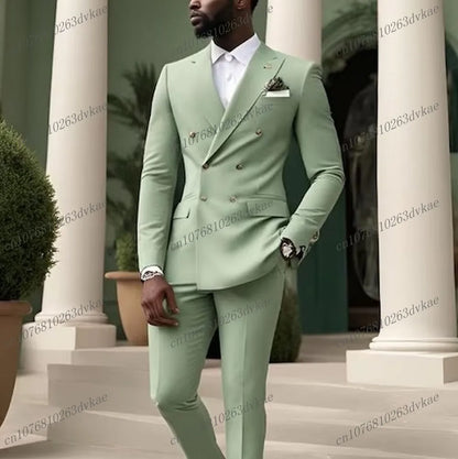 Nouveau Orange mode affaires hommes costume marié Groomsman fête de mariage bal mâle Occasion formelle Tuxedos 2 pièces ensemble Blazer pantalon