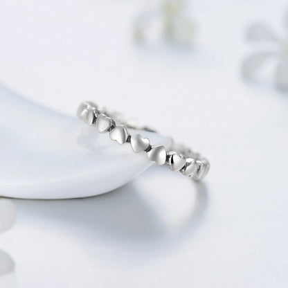 Bague en forme de cœur en argent Sterling 100%, authentique, 925, bijoux d'amour éternel, cadeau de saint valentin, tendance