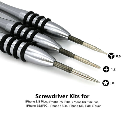 Kit d'outils de réparation pour iPhone, PH000 Phillips Shrimp, Pentalobe, Leic-Point, Y000, Tournevis Leic-Wing pour iPhone X 8 7 6S 6 Plus urgent, iTouch