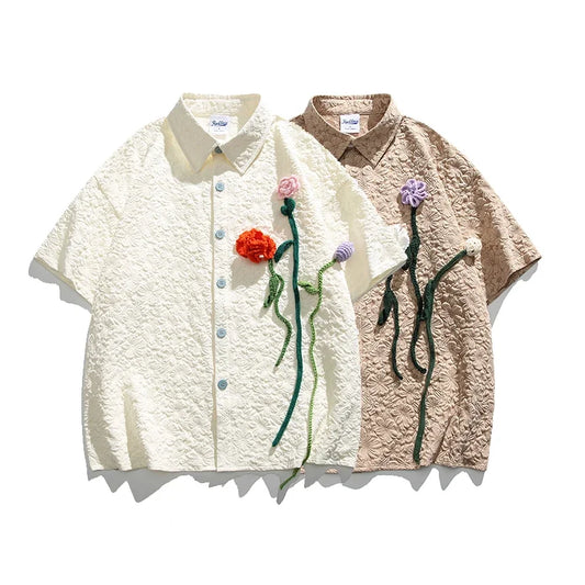 Chemises à manches courtes pour hommes et femmes, chemisier vintage, streetwear décontracté, vêtements Y2K, été