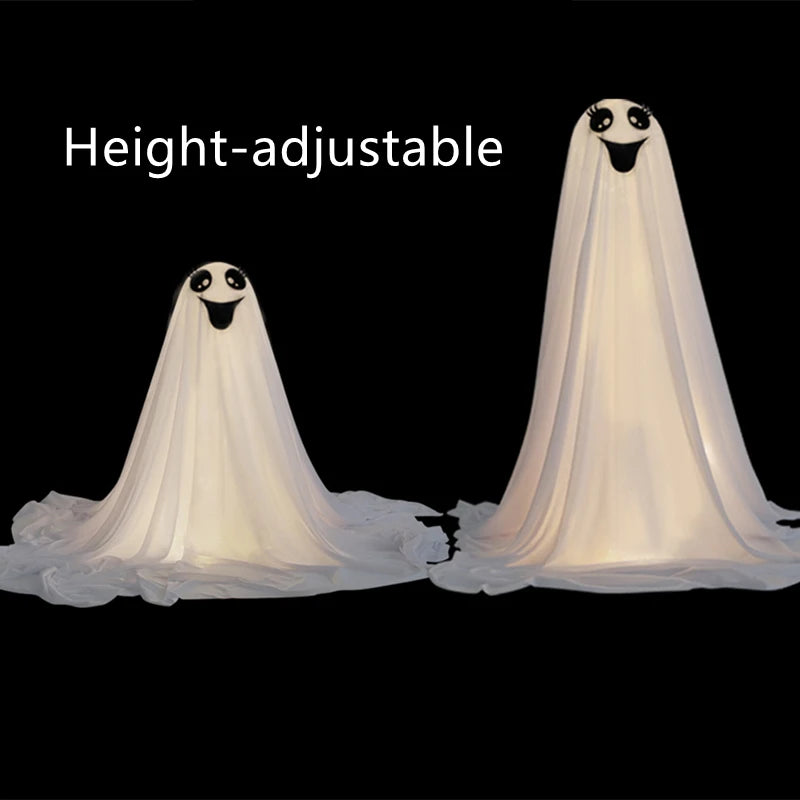 Décor fantôme LED d'Halloween – Décorations de chapeau de sorcière éclairées mignonnes et effrayantes pour porche, cour et accessoires d'affichage d'intérieur de la maison