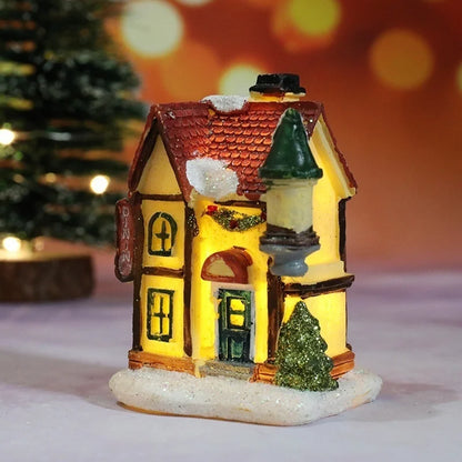 Nouvelles décorations de noël en résine, petite maison, Micro paysage, petits ornements, cadeaux de noël