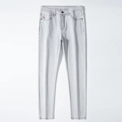 Jean Slim gris clair pour hommes, pantalon en Denim extensible, pour affaires, nouvelle collection 2024