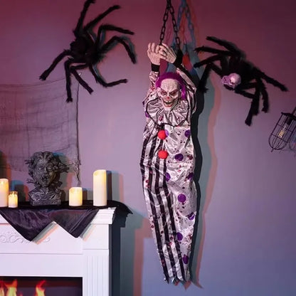 Accessoires de décoration d'horreur pour maison hantée, fantôme électrique, clown à commande vocale, Halloween
