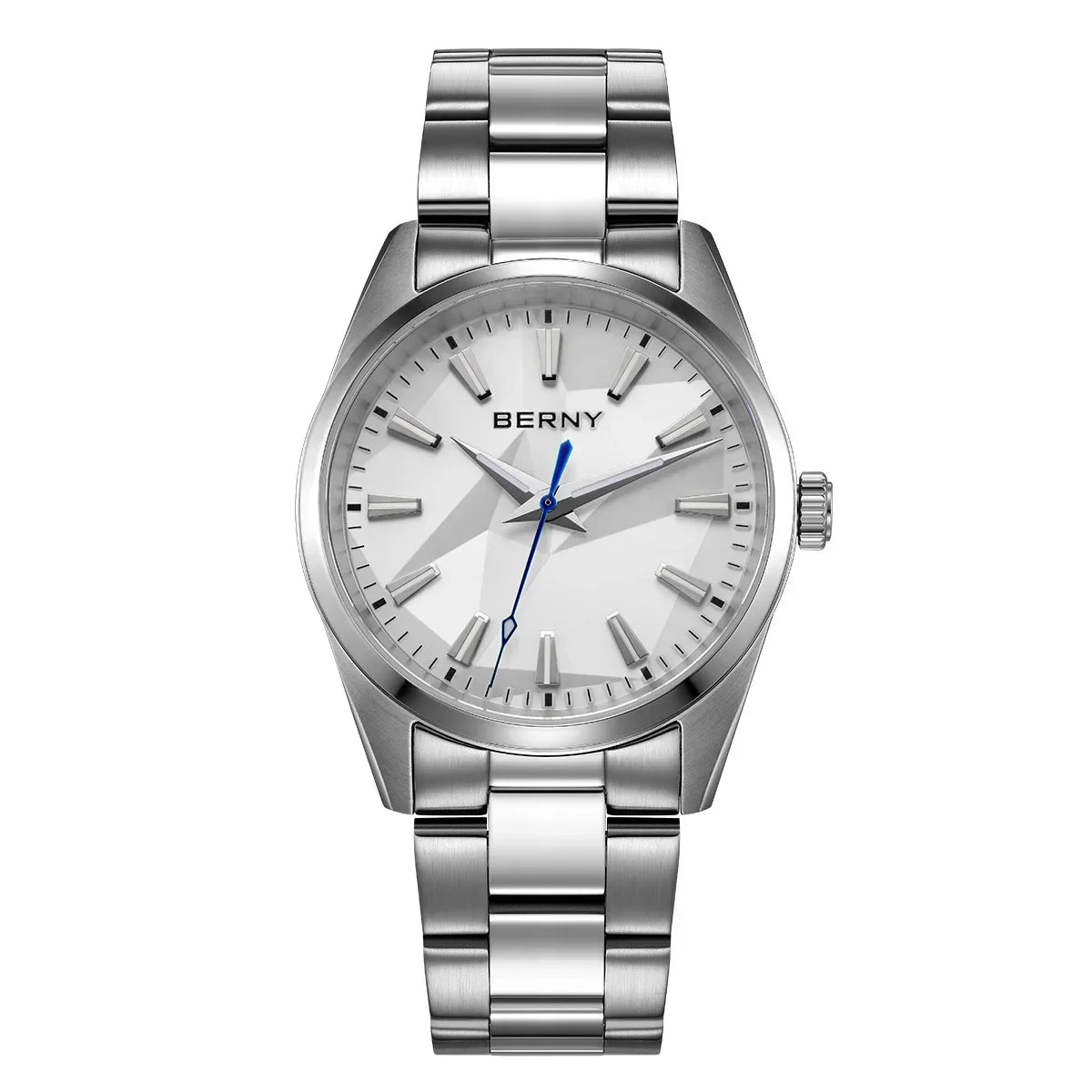 BERNY Quartz femmes montre cadran stéréo 39mm montre 100m étanche 316L acier inoxydable saphir AR lentille enduit