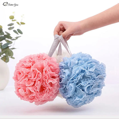 Éponge Loofah pour bain-douche, grande taille, Pouf, épurateur de corps, serviette à frotter, lavage moussant, boule de bain, éponge en maille
