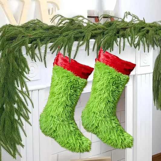 Bas de noël, ornement de noël, décorations pour la maison, arbre de noël suspendu, sac cadeau de bonbons, chaussettes de noël