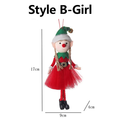 Poupées en peluche elfes de noël, ornements suspendus, décor d'arbre de noël, mignon garçon et fille, pendentif elfe, cadeaux pour enfants, nouvel an, nouvelle collection
