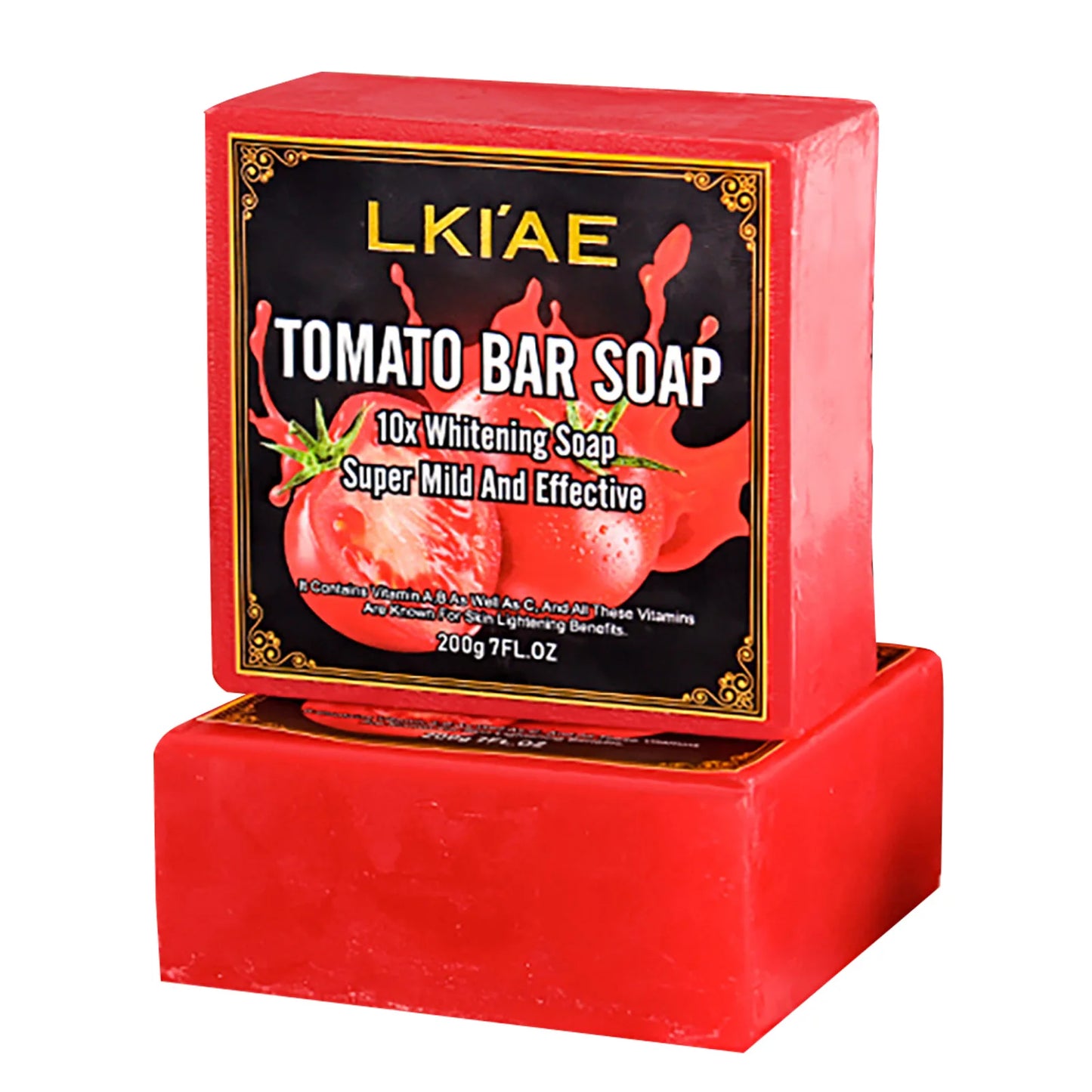 AILKE Barre de savon au tomate biologique, éclaircissante pour la peau, nettoie en profondeur, exfolie, élimine les taches foncées, hydratante, pour le visage et le corps