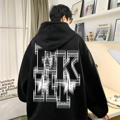 Automne polaire surdimensionné sweats à capuche pour hommes Hip Hop lettre imprimé sweats à capuche 2025 nouveau Y2K Streetwear pull à capuche