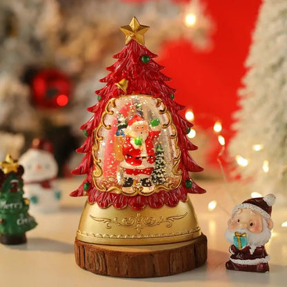 Les veilleuses lumineuses de Noël décèrent le bureau avec des flocons de neige et des lanternes à vent de Noël créant une atmosphère festive