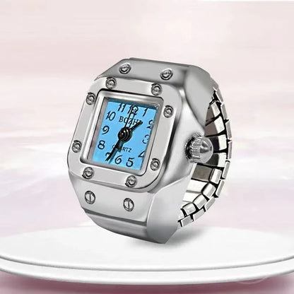 Montre de doigt punk vintage pour hommes et femmes, mini bracelet élastique,