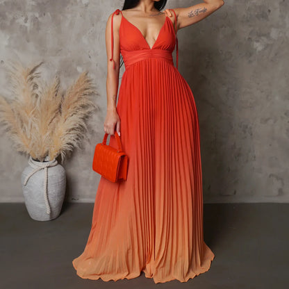 Femmes Halter robes Sexy cordon cocktail robes de soirée dégradé été robes de soirée élégantes mode longue robe de bal hy3