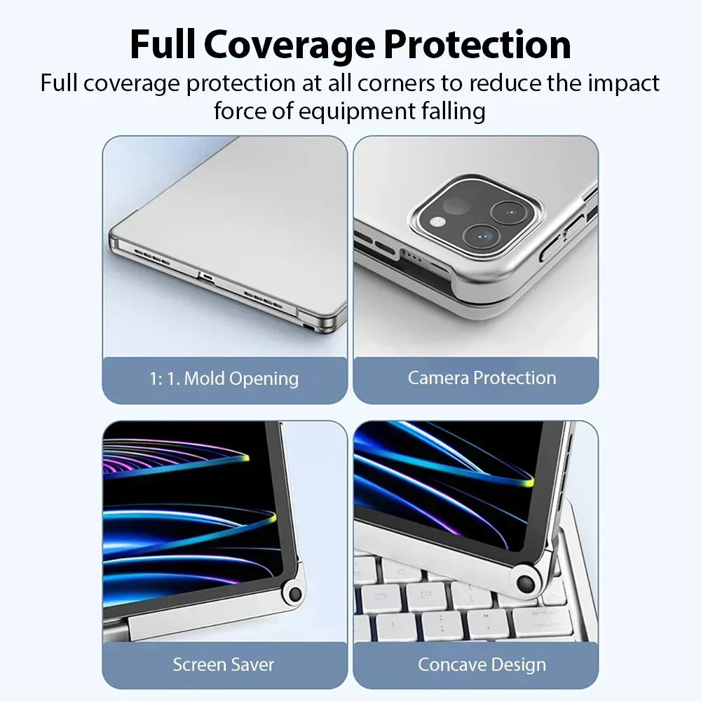 Étui pour clavier magique rétroéclairé rotatif à 360 degrés, pour iPad Air11 13 2024 M2 Pro 11 12.9 10.5 10.2 7/8/9th10th, housse pour iPad pour Air 4 5 Funda